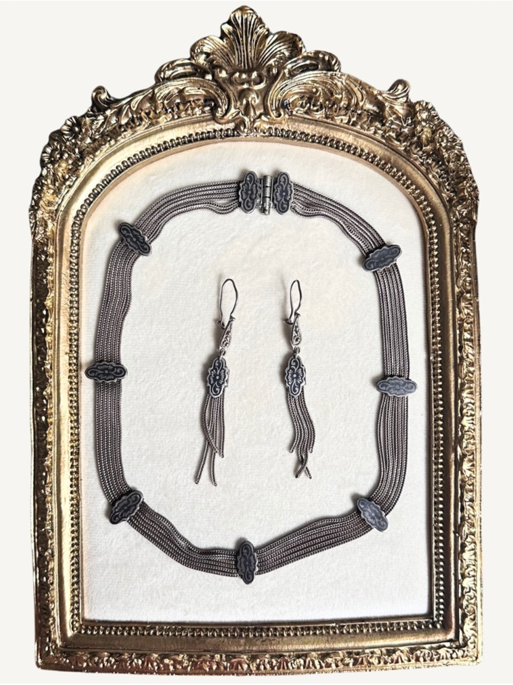 Rare Anatoli 925 Sterling Silver Multi-Strand Foxtail Necklace & Earrings Set